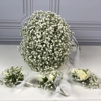 Букет невесты из гипсофилы "Элегия" - фото 1