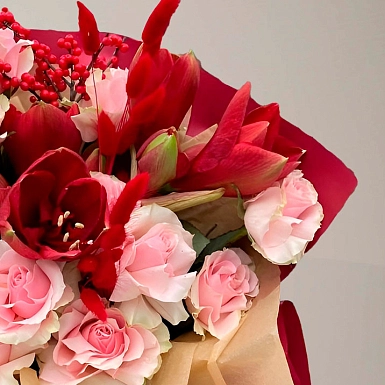 Букет с амариллисом "Фьюжн" - фото 6