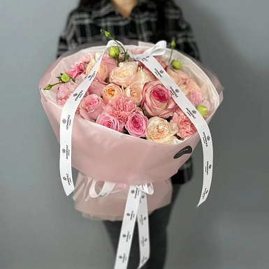 Букет из роз и эустом "Песня тишины" - фото 3