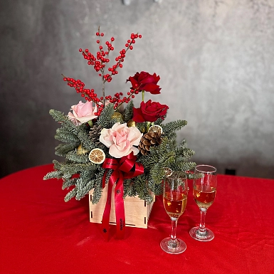 Новогодняя композиция "Зимние краски" - фото 2