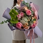 Букет с антуриумом и пионовидными розами "Счастье" - фото 2