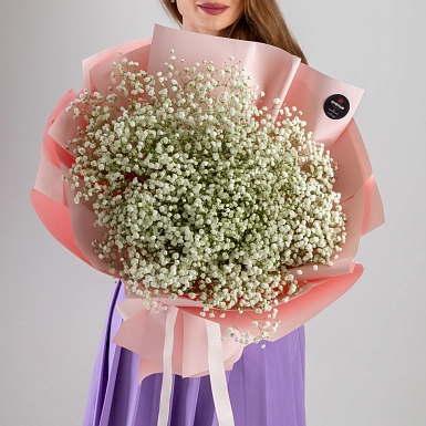 Букет из белых гипсофил 15 шт. - фото 3