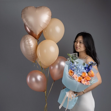 Сет из букета и воздушных шаров "Проза" - фото 1
