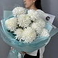 Букет из 9 белых хризантем - фото 5
