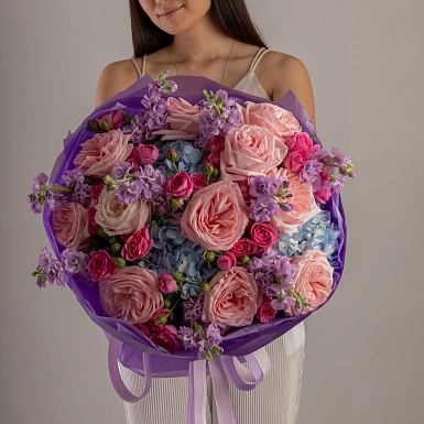 Букет с пионовидными розами "Violet" - фото 2