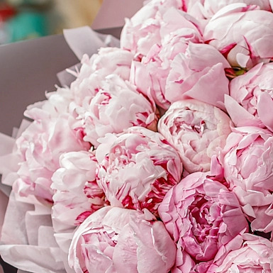 Букет из 51 розового пиона "Для нее" - фото 6