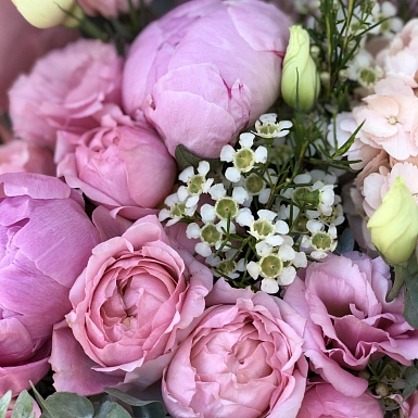 Букет из пионов и эустом "Пионовая радость" - фото 3