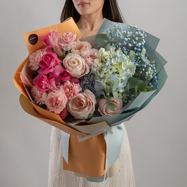 Букет из пионовидных роз “Сакура” - фото 2