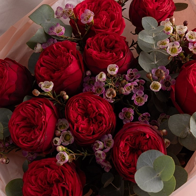 Букет из пионовидных роз "Вихрь нежности" - фото 5