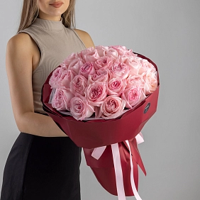 Букет из пионовидных роз Pink Ohara