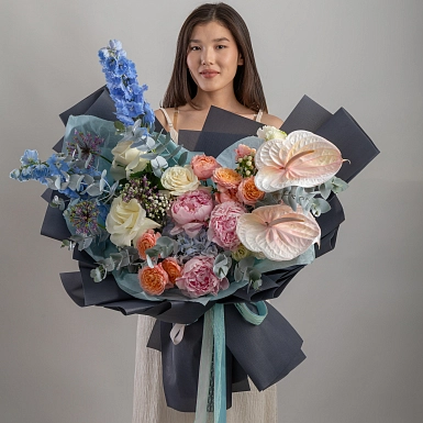 Букет с дельфиниумом "Кок-Тобе" - фото 3