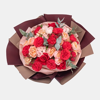 Букет с пионовидными розами "True love" - фото 3