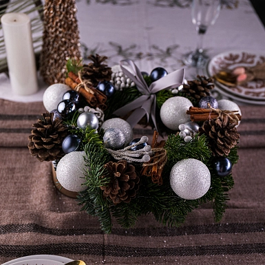 Новогодний венок "Снегопад" - фото 2