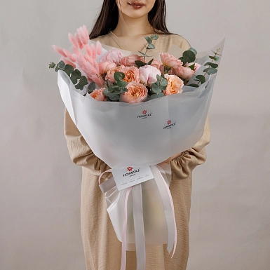 Букет из пионов и кустовых пионовидных роз "Сказка Джульетты" - фото 3