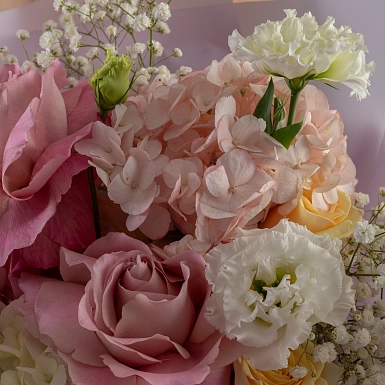 Букет с гортензиями "Мысли о тебе" фото