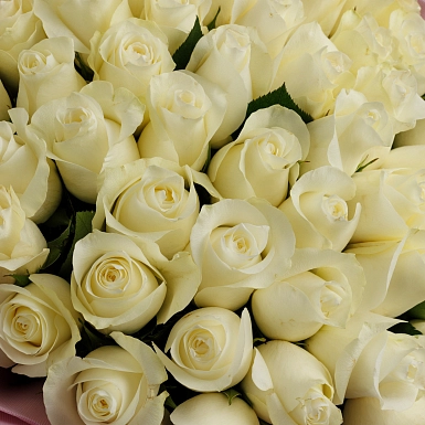 Букет из 51 белых роз 50 см "Тянь-Шань" - фото 5