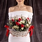 Корзинка из тюльпанов и кустовых роз "Малышка" - фото 1
