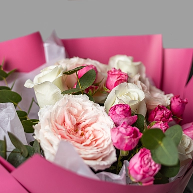 Букет из пионовидных роз "Лапочка" S - фото 7
