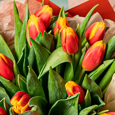 Букет из красно-желтых тюльпанов "Denmark" S - фото 5