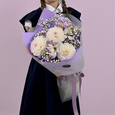 Букет с георгинами "Первоклашка" - фото 5