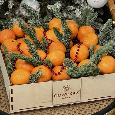 Новогодний бокс с мандаринами - фото 1