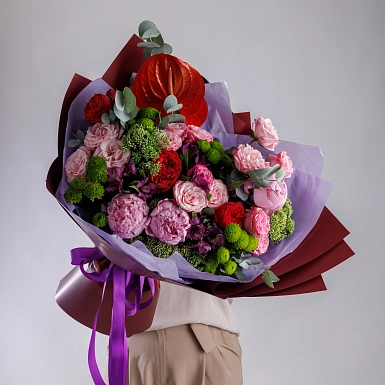 Букет с антуриумом "Мужское счастье" - фото 3