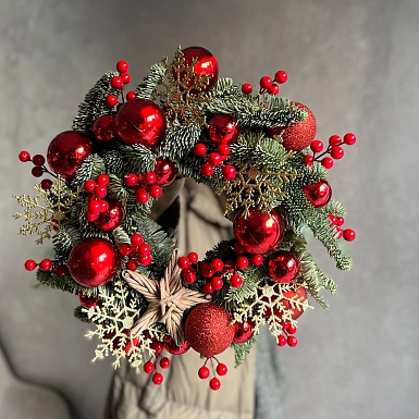 Новогодний венок "Огни праздника" - фото 2