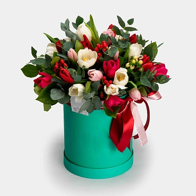 Композиция из тюльпанов "Вихрь" M - фото 1