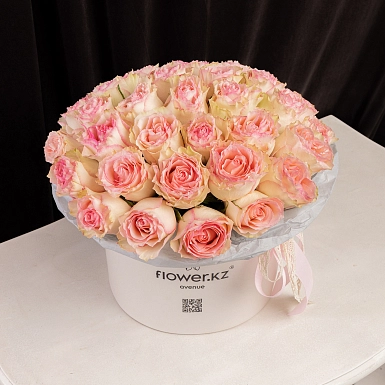 Коробка из 35 розовых Голландских роз - фото 2