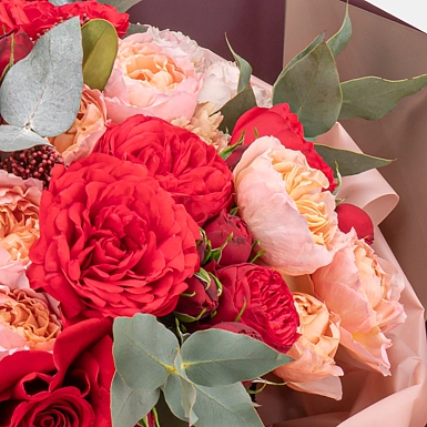 Букет с пионовидными розами "True love" - фото 5