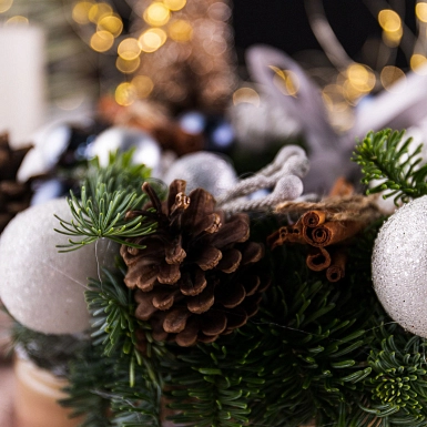 Новогодний венок "Снегопад" - фото 6