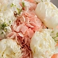 Букет с гортензиями и пионами "Зефирное облако" фото