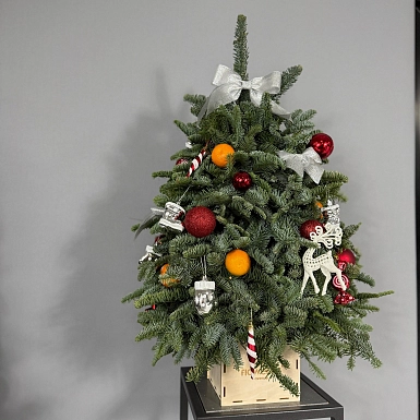 Новогодняя елочка "Снежный шелк" - фото 3
