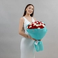 Букет из 51 красно-белых роз 70 см "Тянь-Шань" S - фото 3