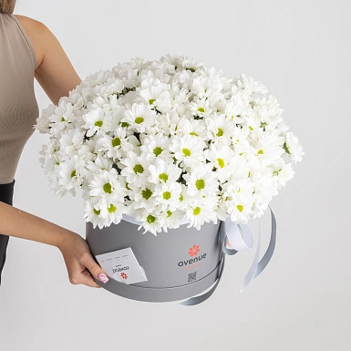 Композиция из хризантем в коробке "Alma" - фото 3