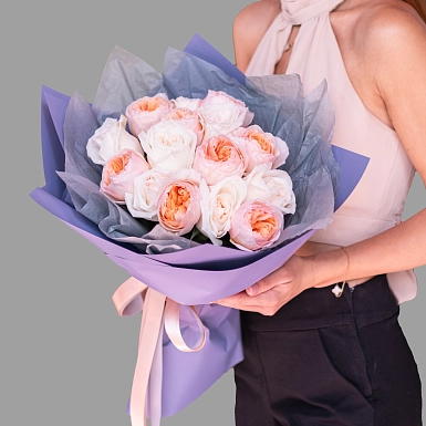 Букет из микс пионовидных роз "София" S - фото 3