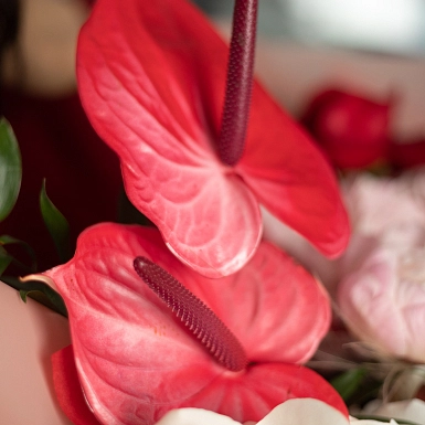 Букет из пионов и антуриума "Lady" - фото 6