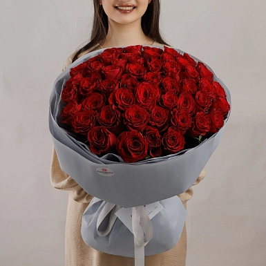 Букет из 51 красных роз 50 см "Тянь-Шань" - фото 2