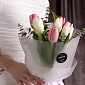 Мини букет из 7 нежных тюльпанов с зеленью - фото 3