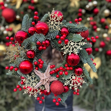 Новогодний венок "Огни праздника" - фото 5