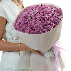 Букет из 101 фиолетовой розы 50 см "Тянь-Шань"
