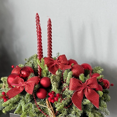 Новогодняя композиция "Алая заря" - фото 5