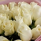 Букет из 25 белых роз 50 см "Тянь-Шань" - фото 5