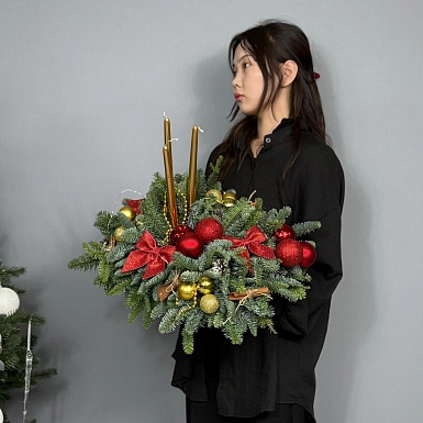 Зимняя композиция  "Лесное вдохновение" - фото 1