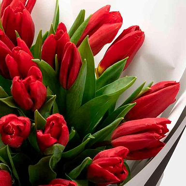 Букет из красных тюльпанов "Strong Love" M - фото 5