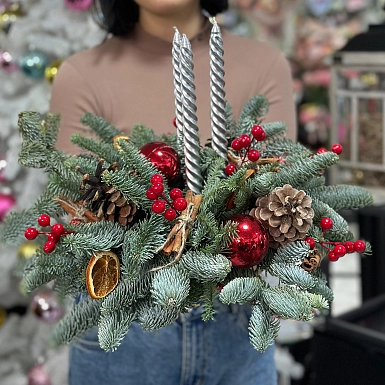 Новогодняя композиция "Обнимая зиму" - фото 2