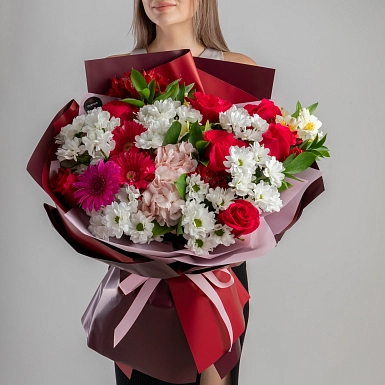 Букет из хризантем и гербер “Стокгольм” - фото 1