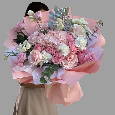 Букет из гортензии "Нежные мечты" - фото 1