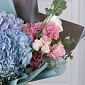 Букет с гортензиями и розами "Океан любви" фото