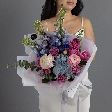 Букет из гортензии "Мальвина" фото